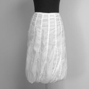 Annette Gortz White Bubble Hem Cotton/ Silk Midi Skirt - Size 38 (US 6/8)